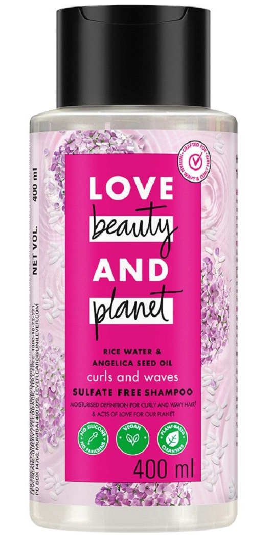 Love beauty and planet Rice Water & Angelica Seed Oil Silicone Free Shampoo For Curly & Wavy Hair