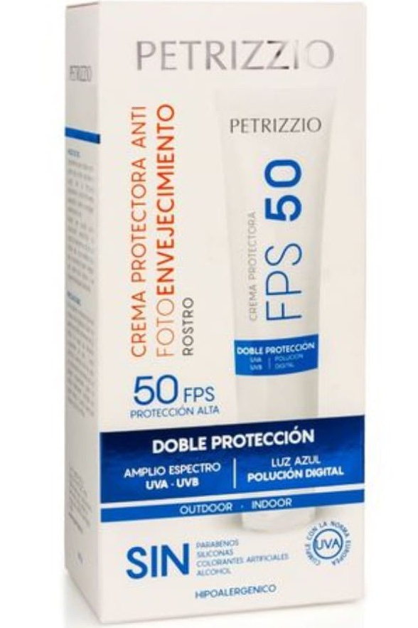 Petrizzio Dermo Italia Crema Protectora FPS-50 Anti Fotoenvejecimiento Indoor/Outdoor