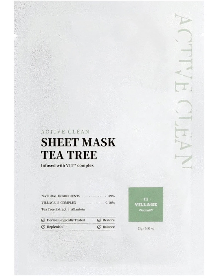 VILLAGE 11 FACTORY Active Clean Sheet Mask Tea Tree