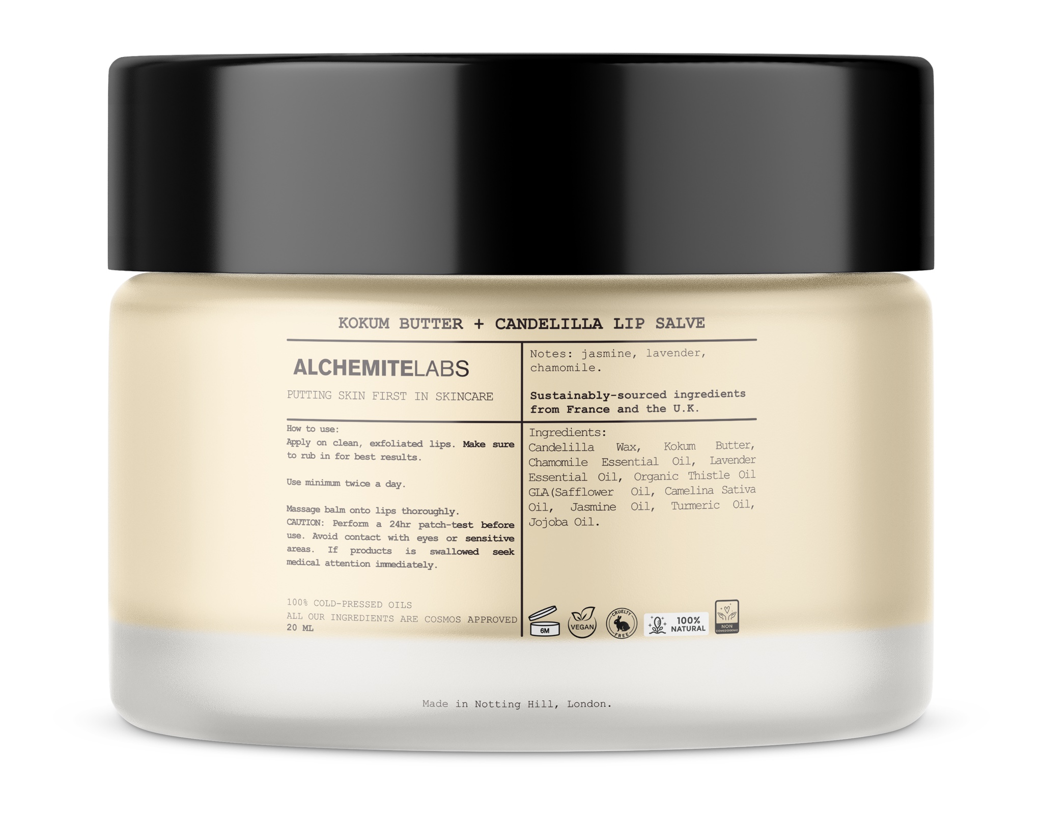Alchemitelabs Kokum Butter + Candelilla Exfoliating Lip Salve