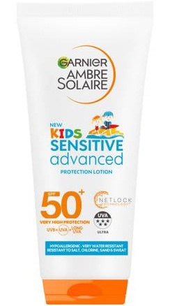Garnier Ambre Solaire Kids Sensitive Advanced Sun Protection Lotion Tube SPF 50+ (Dublin Airport formula)