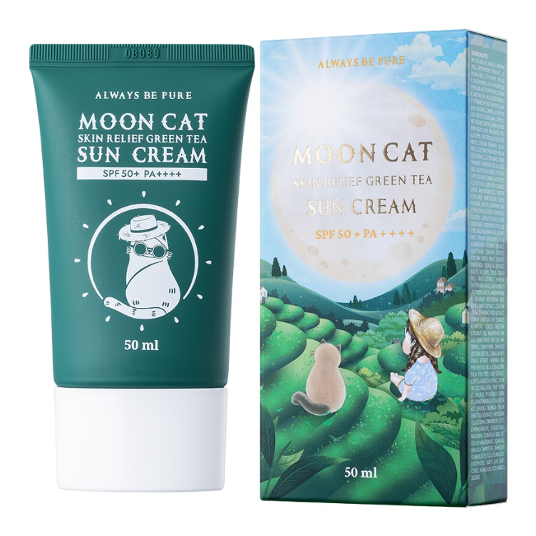 Always be pure Moon Cat Skin Relief Green Tea Sun Cream (SPF 50+ / Pa++++)