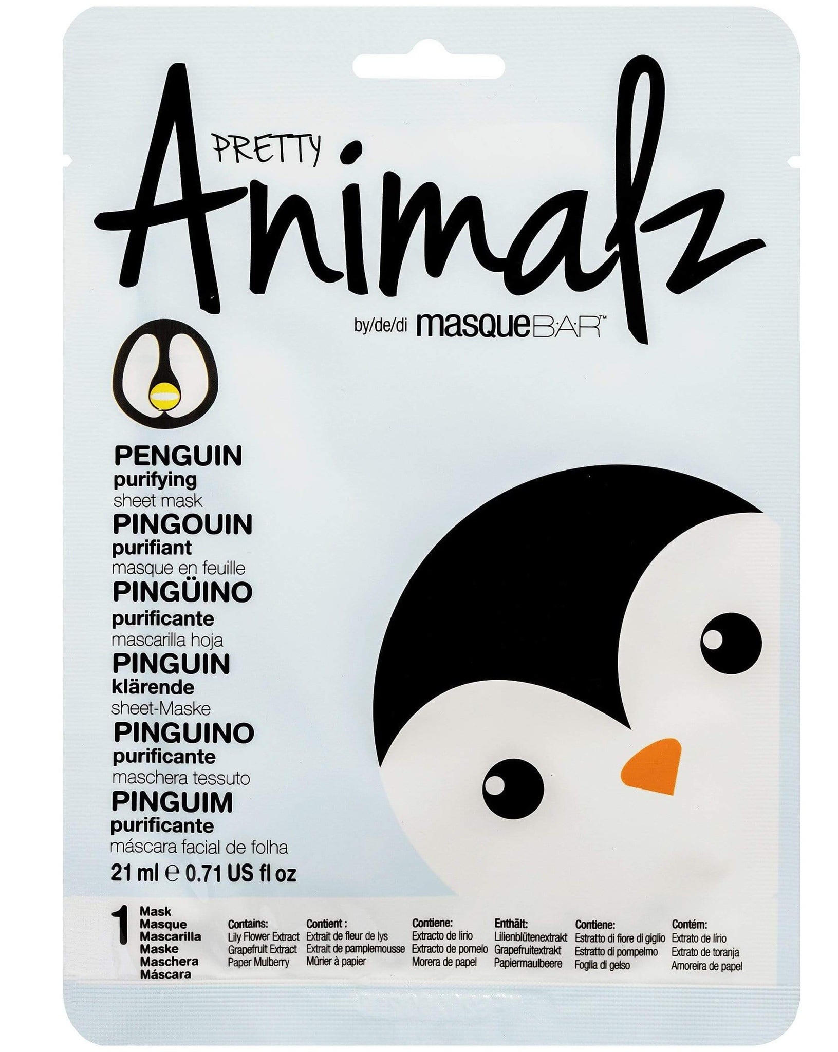 MasqueBAR Pretty Animalz Penguin Purifying Sheet Mask