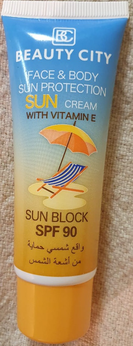 Beauty City Face & Body Sun Protection Sun Cream With Vitamin E Spf 90