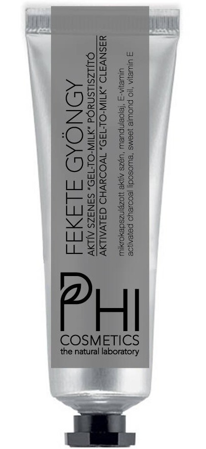 PHI Cosmetics Black Pearl Activated Charcoal Gel-to-Milk Cleanser