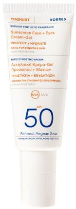 Korres Yoghurt Sunscreen Face & Eyes Cream Gel SPF50 For Sensitive Skin