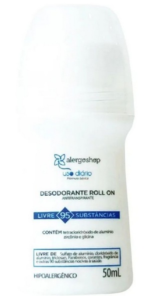 Alergoshop Desodorante Antitranspirante Roll-on Hipoalergênico Uso Diário Alergoshop