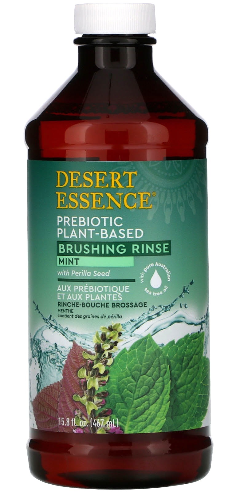 Desert Essence Prebiotic Plant-based Brushing Rinse, Mint With Perilla Seed