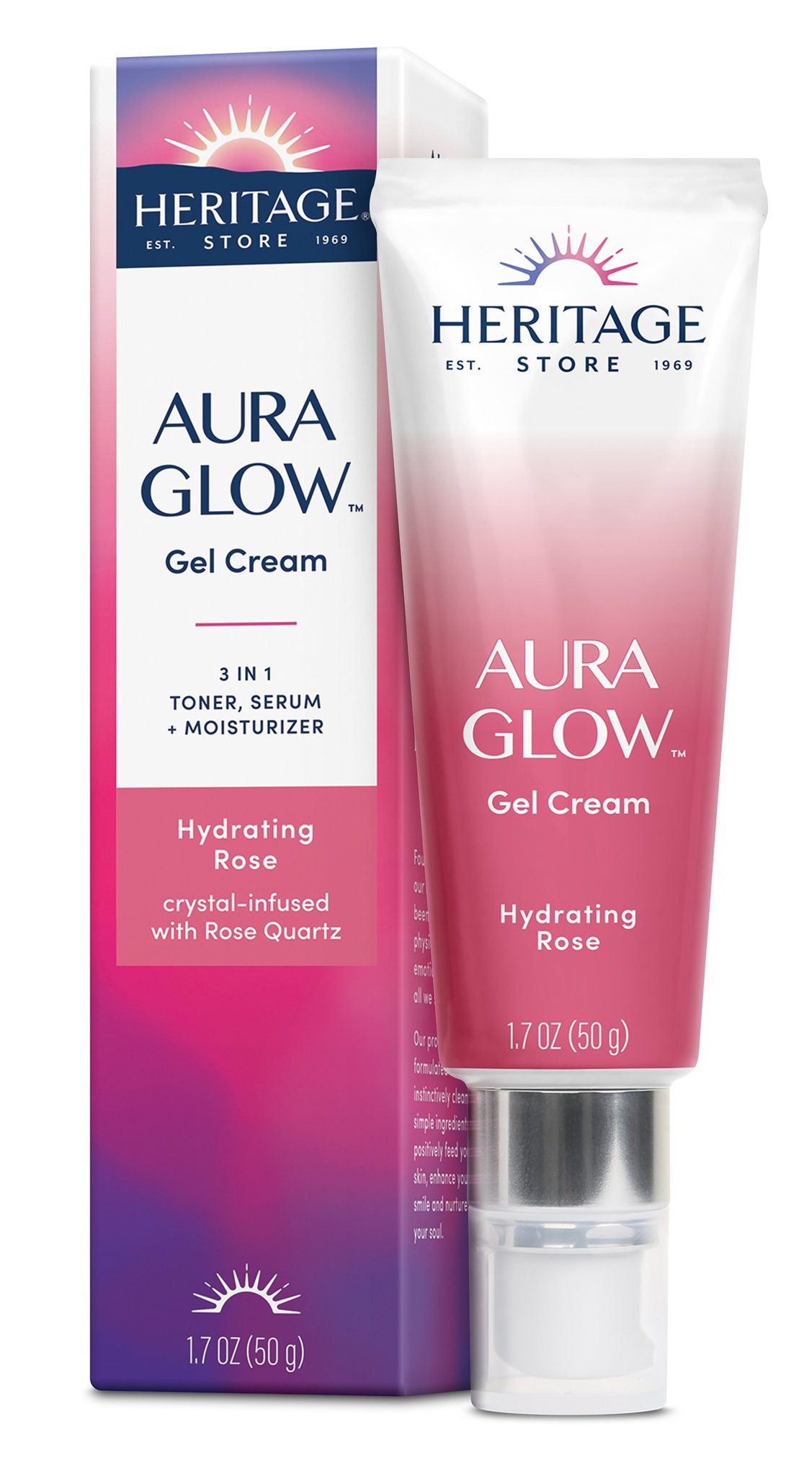 Heritage Store Aura Glow Gel Cream, Hydrating Rose
