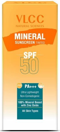 VLCC Mineral Sunscreen Tinted SPF 50 Pa+++ Ultra Lightweight Non-comedogenic