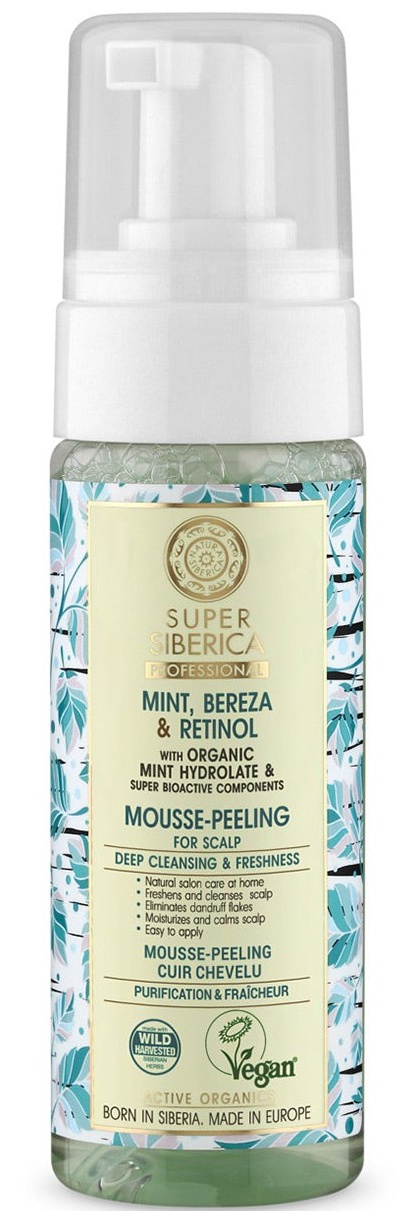 Natura Siberica Mint, Bereza & Retinol Mousse-Peeling For Scalp
