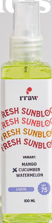 RRAW Skincare Cucumber Cool Liquid Sunblock SPF75