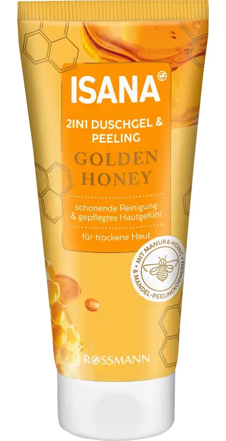 Isana Golden Honey 2in1 Duschgel & Peeling