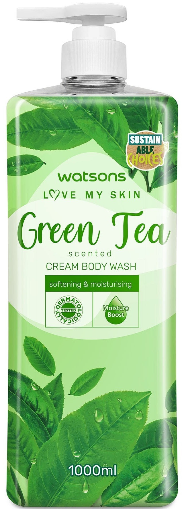 Watsons Love My Skin Green Tea Scented Cream Body Wash