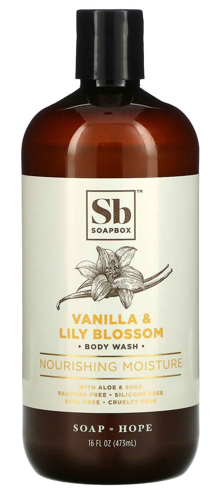 Soapbox Nourishing Moisture Body Wash With Aloe & Shea, Vanilla & Lily Blossom