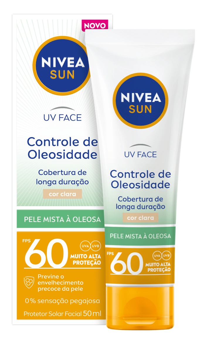 Nivea Sun UV Face Pele Oleosa FPS60 Cor Clara