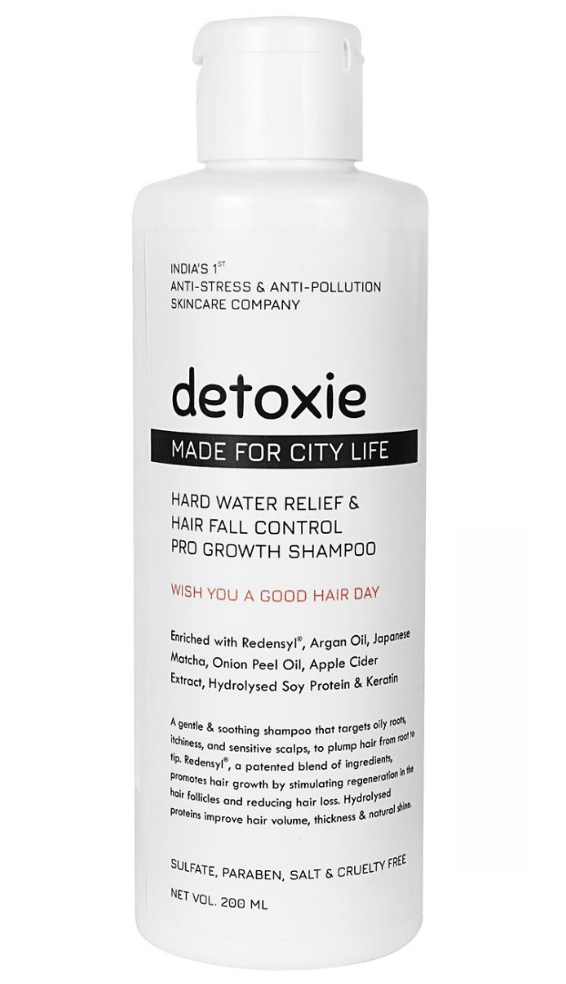 Detoxie Hard Water Relief, Hair Fall Control & Pro Growth Shampoo With Redensyl, Onion Oil, Apple Cider & Japanese Matcha