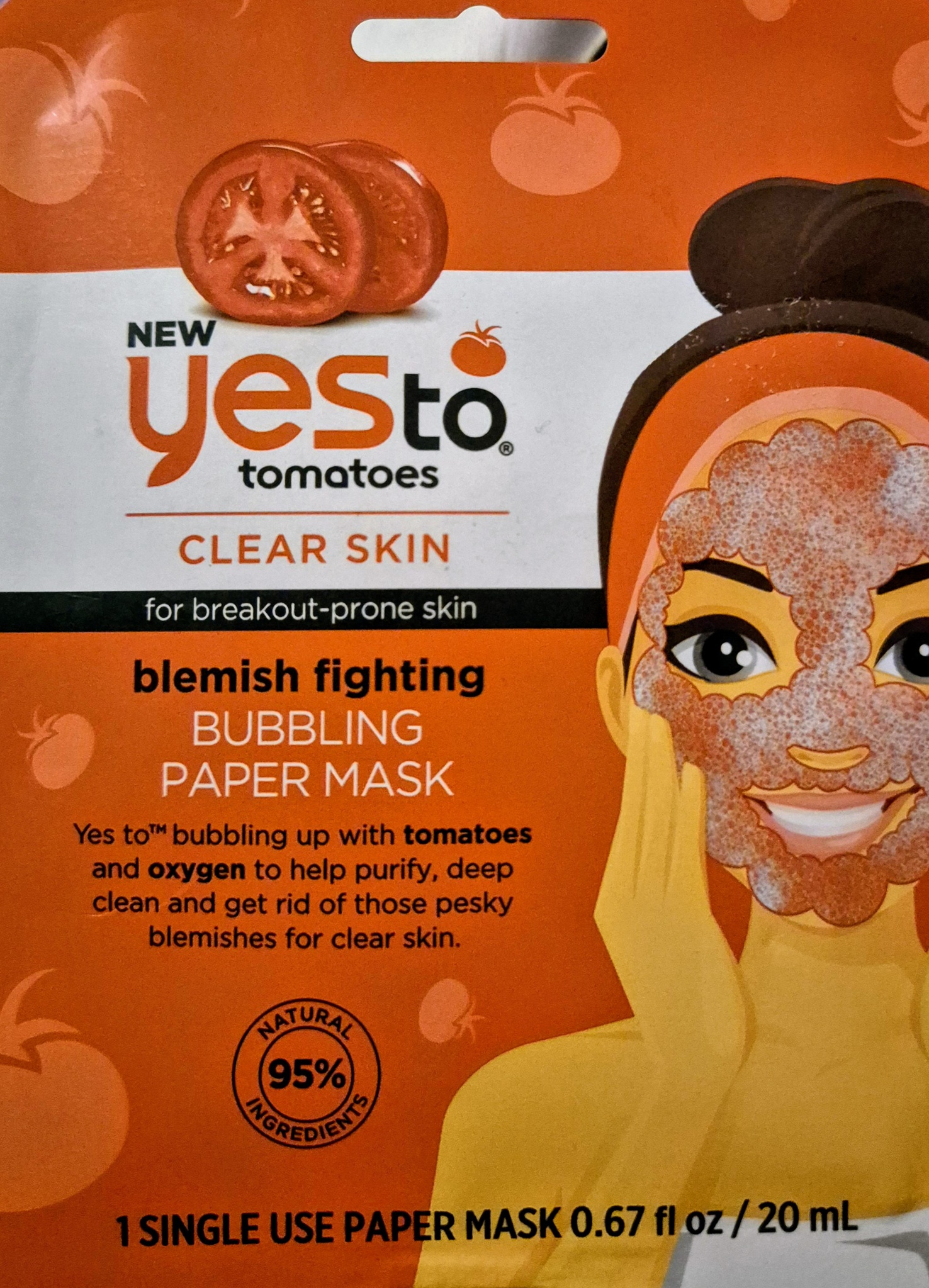 yes to tomatoes Blemish Fighting Bubbling Paper Mask