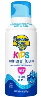 Banana Boat Kids Mineral Foam Sunscreen SPF 50, Berry Blast