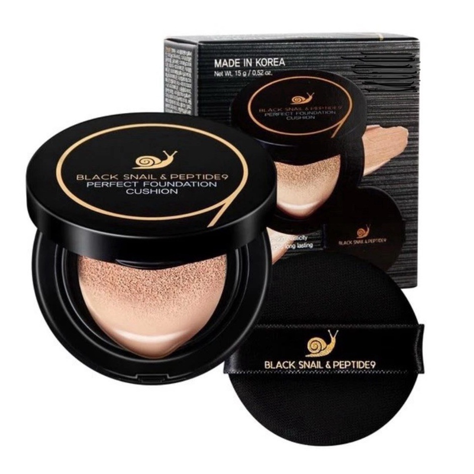 FarmStay Black Snail & Peptide 9 Perfect Cushion Foundation