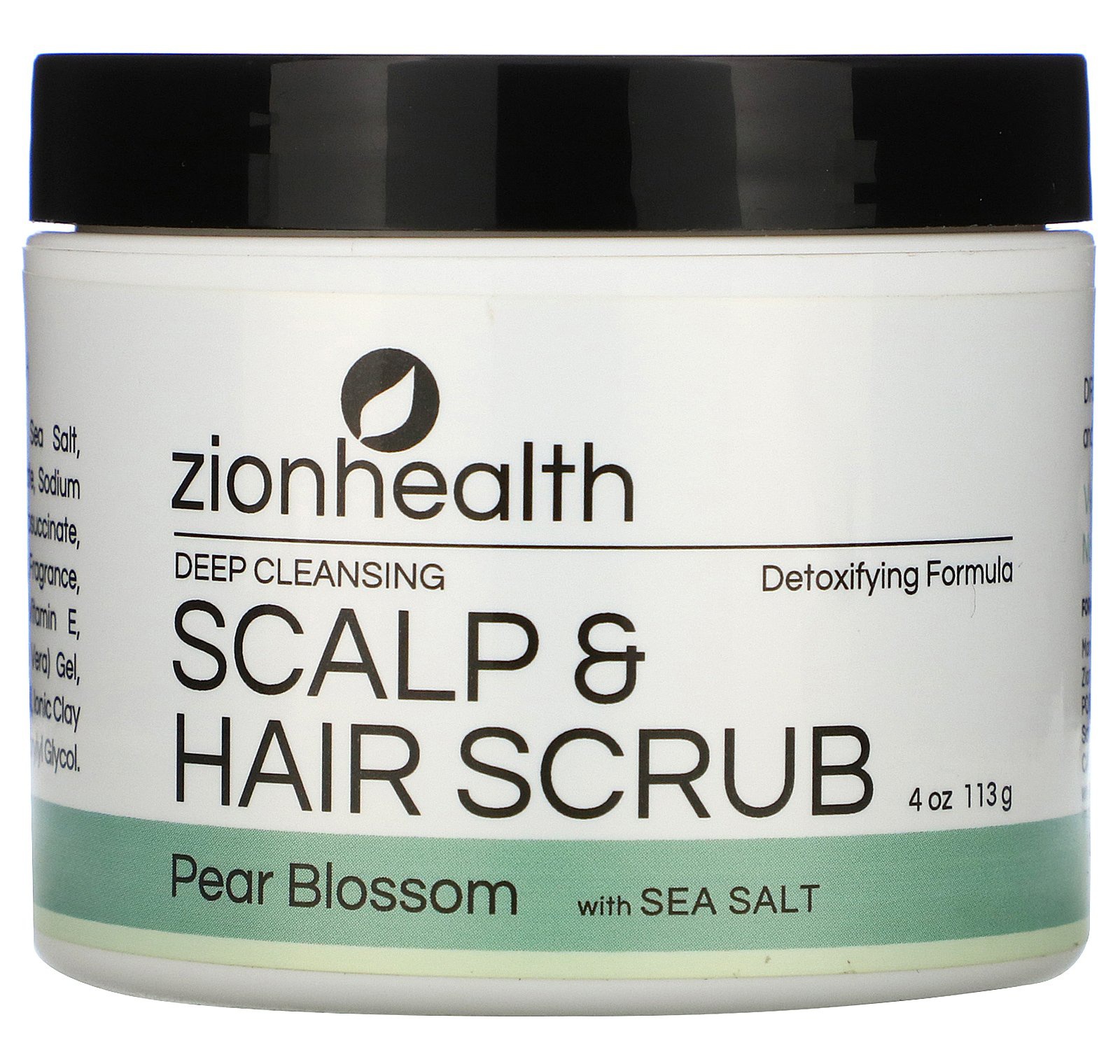 Zion Health Deep Cleansing Scalp & Hair Scrub Pear Blossom With Sea Salt