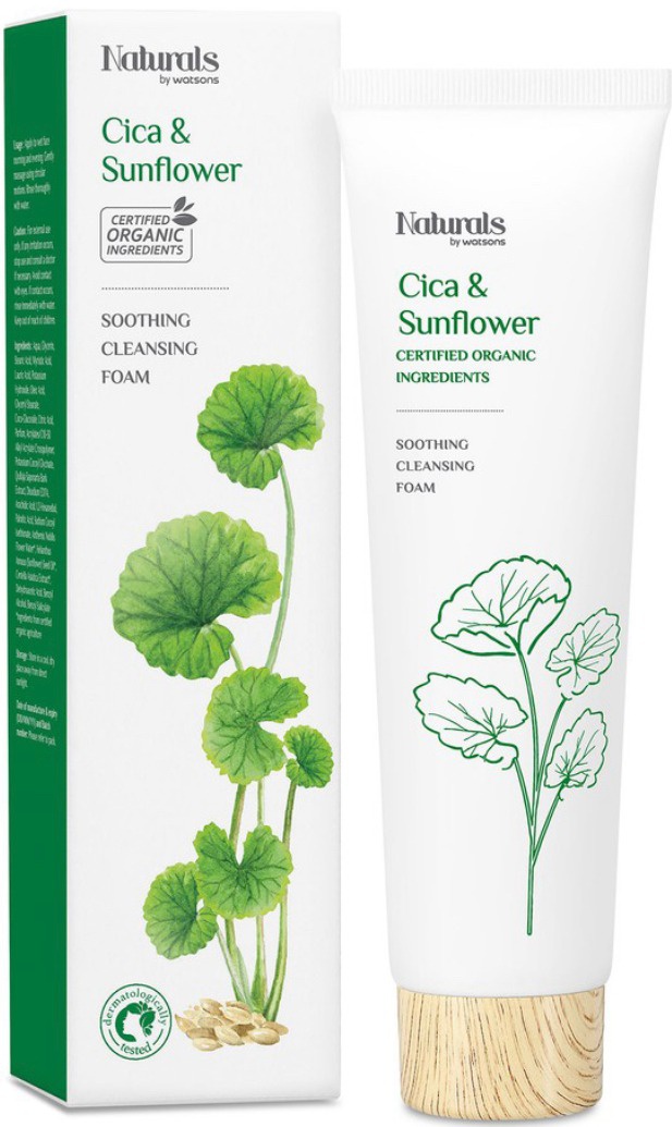 NATURALS BY WATSONS Cica & Sunflower Soothing Cleansing Foam