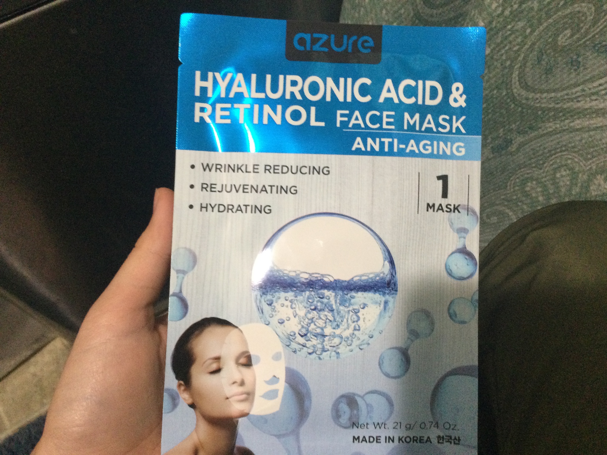 Azure Hyaluronic Acid And Retinol Facial Mask Anti Aging