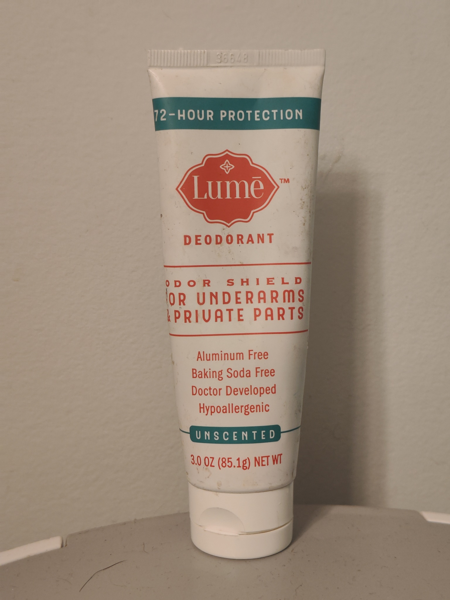 Lumē Unscented Cream Tube Deodorant