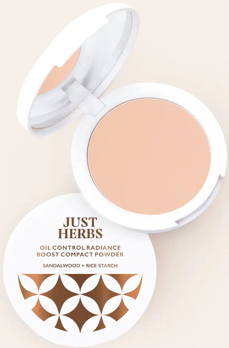Just Herbs Oil Control Radiance Boost Compact Powder With Sandalwood & Rice Starch