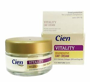 Cien Vitality Regenerative Day Cream With Calcium, Collagen, Q10, Soybean Oil