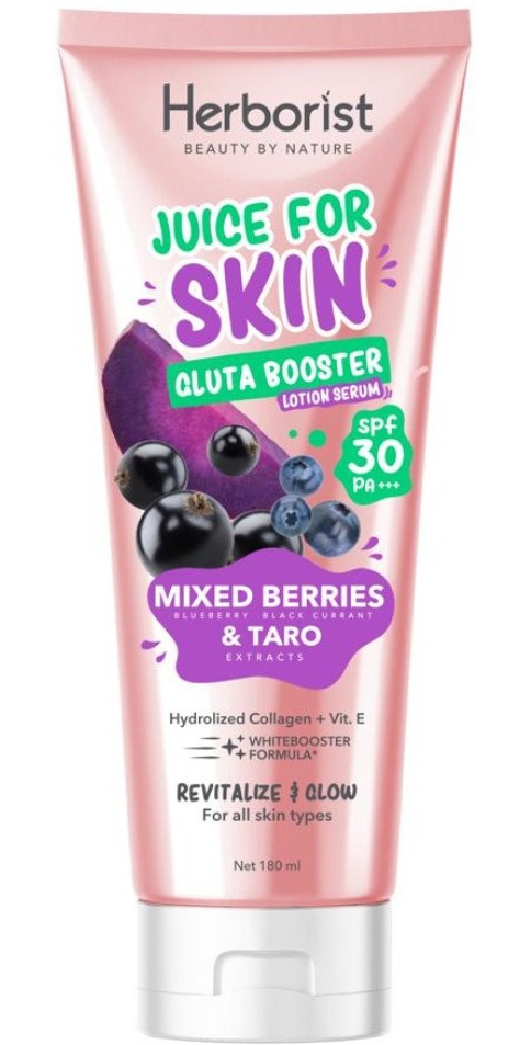 Herborist Juice For Skin Gluta Booster Lotion Serum SPF 30 Pa+++ Mixed Berries & Taro