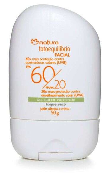 Natura Gel Creme Protetor Facial Fps 60/ Fpuva 20 Pele Mista A Oleosa Fotoequilíbrio - 50G (2020)