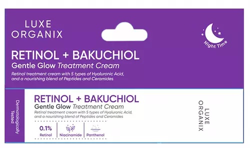 Luxe Organix Retinol+ Bakuchiol Overnight Glow Gentle Treatment Cream