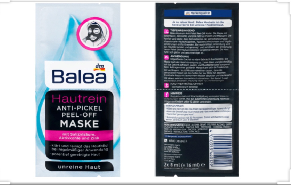 Balea Hautrein Anti Pickel Maske Ingredients Explained