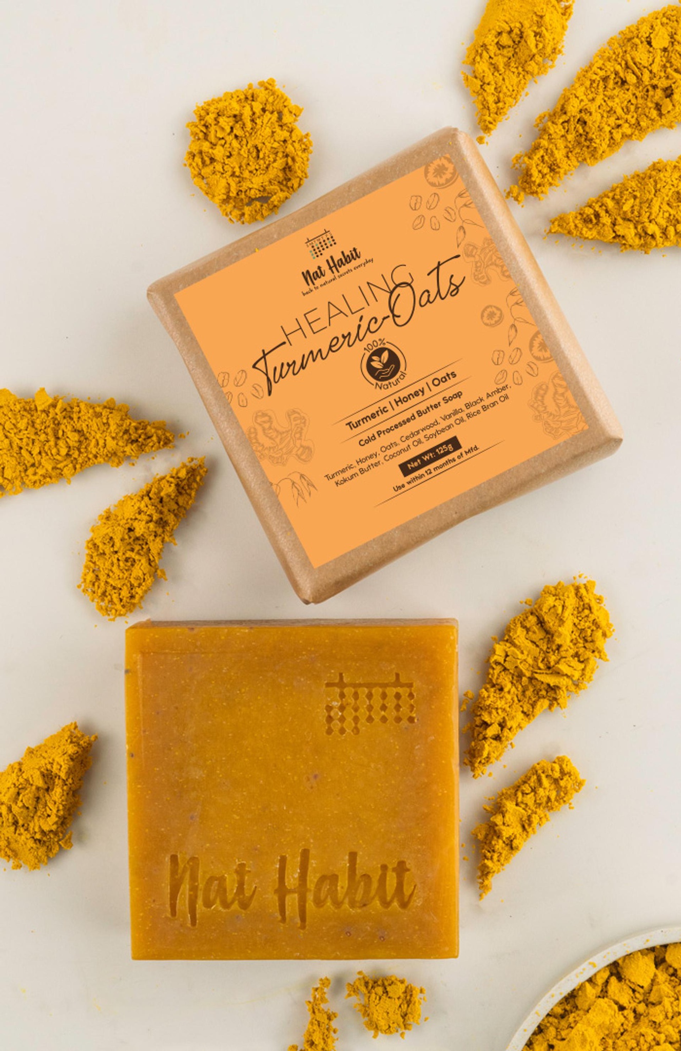 Nat habit Cold Processed Healing Turmeric-oats Soap