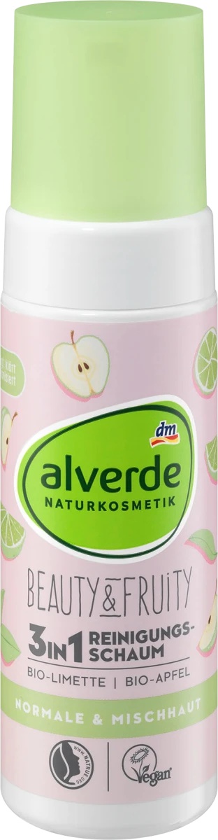 alverde Beauty & Fruity 3in1 Reinigungsschaum