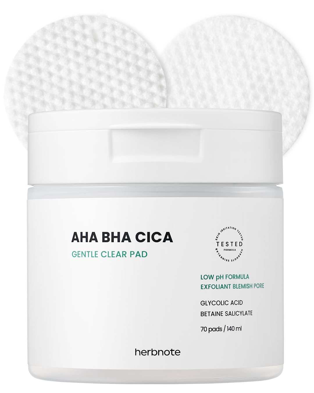 Herbnote AHA BHA Cica Gentle Clear Pad