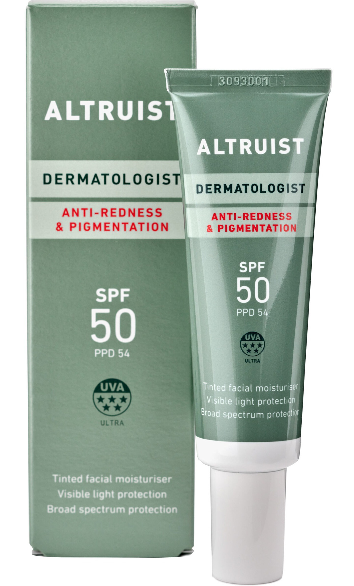 Altruist Dermatologist Anti Redness And Pigmentation SPF50 Tinted Face Cream, Unscented