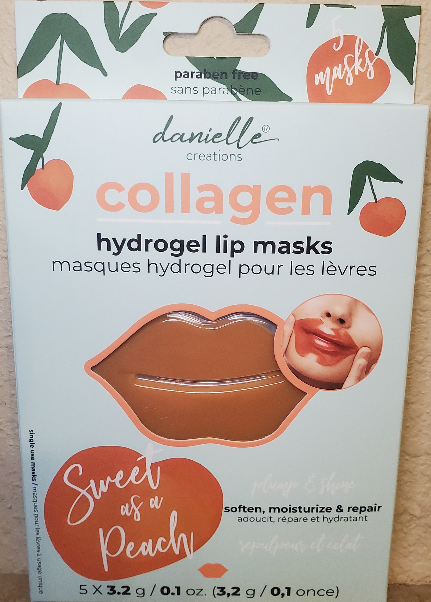 Danielle Creations Collagen Hydrogel Lip Maks Sweet As A Peach