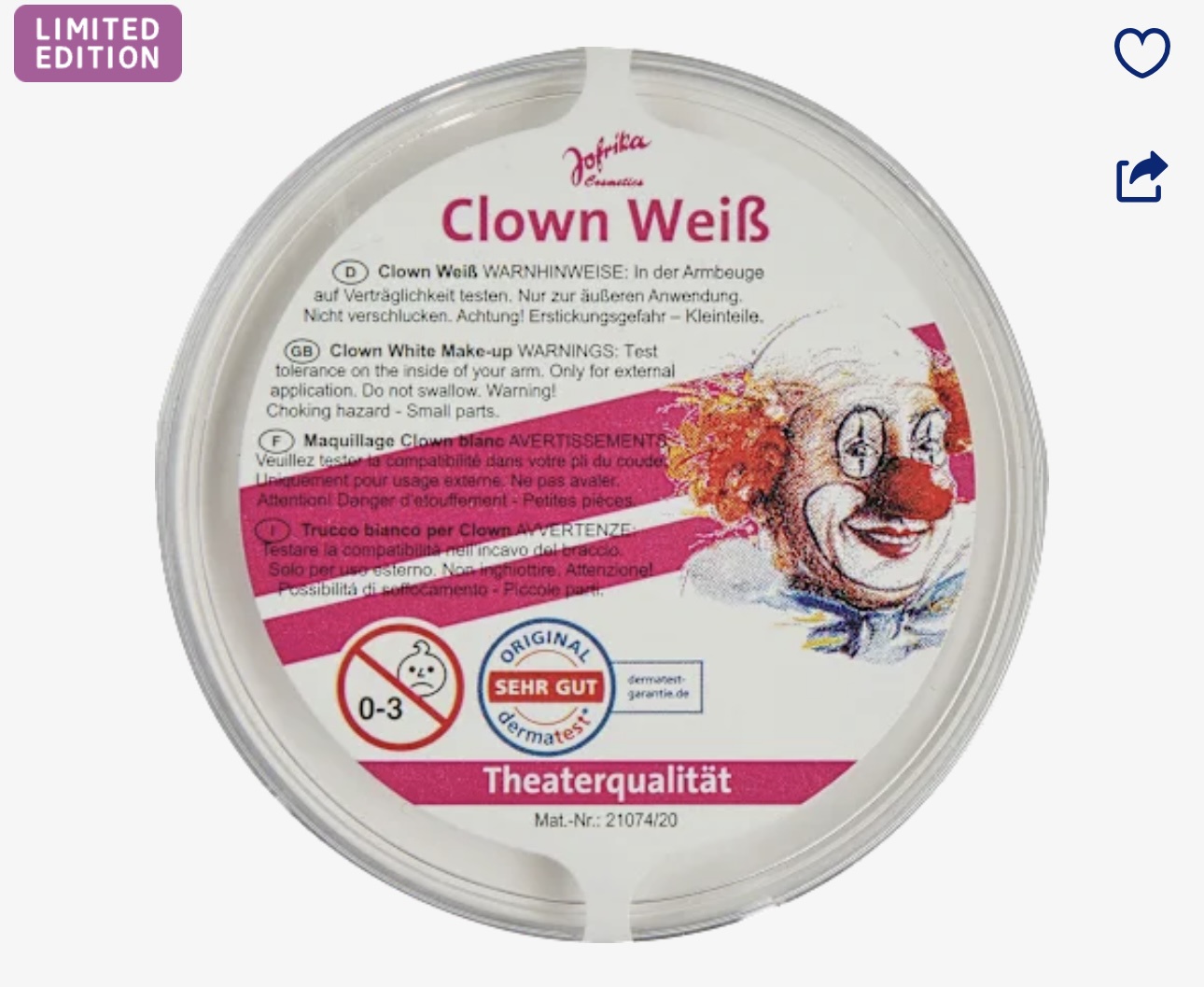 Jofrika Clown Weiß
