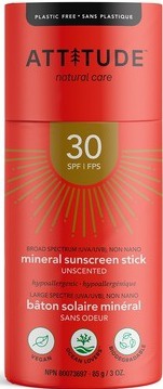 Attitude Mineral Sunscreen Stick Unscented SPF 30