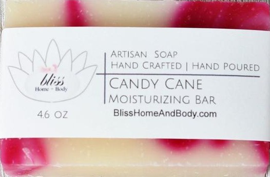 Bliss Home And Body Candy Cane Natural Soap
