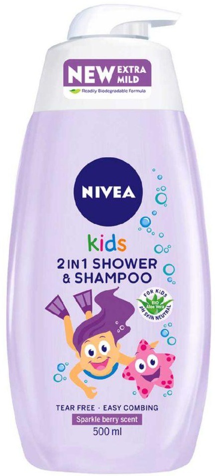 Nivea Kids Sparkle Berry 2 In 1 Shower Gel & Shampoo