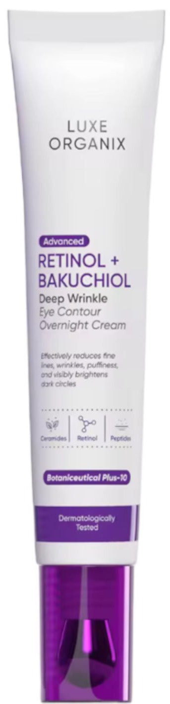 Luxe Organix Advanced Retinol + Bakuchiol Deep Wrinkle Eye Contour Overnight Cream