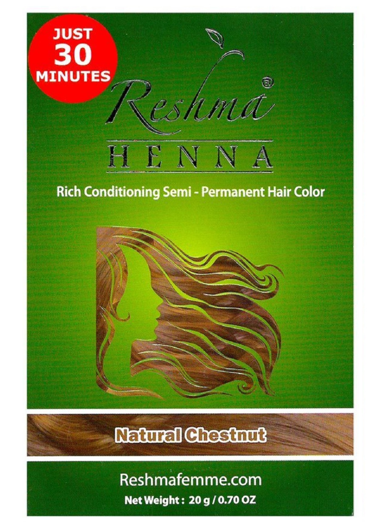 Reshma Henna Rich Conditioning Semi-Permanent Hair Color Natural Chestnut