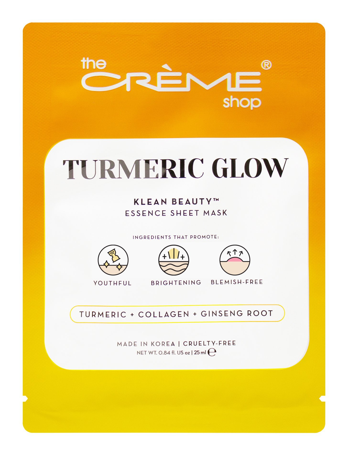 The Creme Shop Turmeric Glow Klean Beauty Essence Sheet Mask