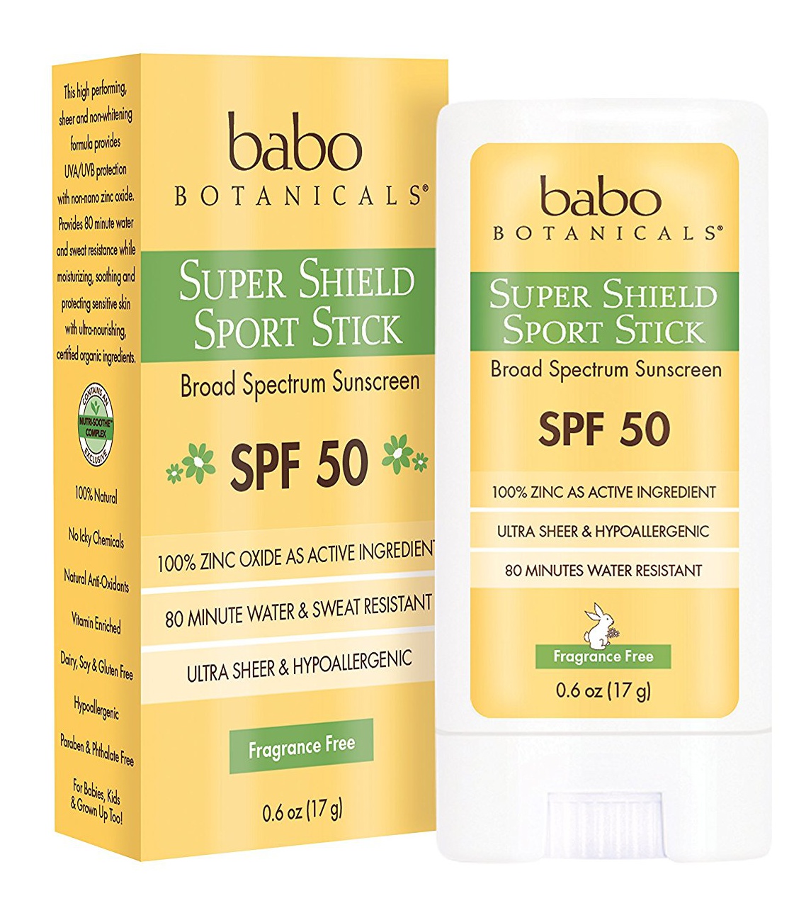 Babo Botanicals Super Shield Non-Nano Zinc SPF 50 Fragrance Free Mineral Sunscreen