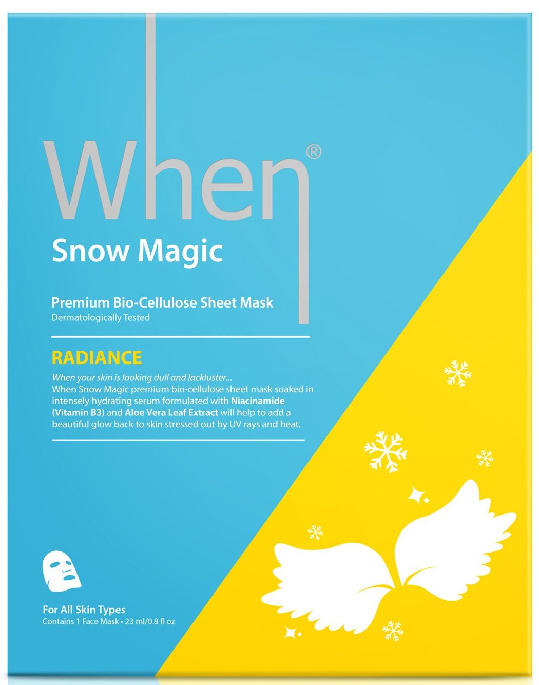 When Beauty Radiance Snow Magic Premium Bio-cellulose Sheet Mask