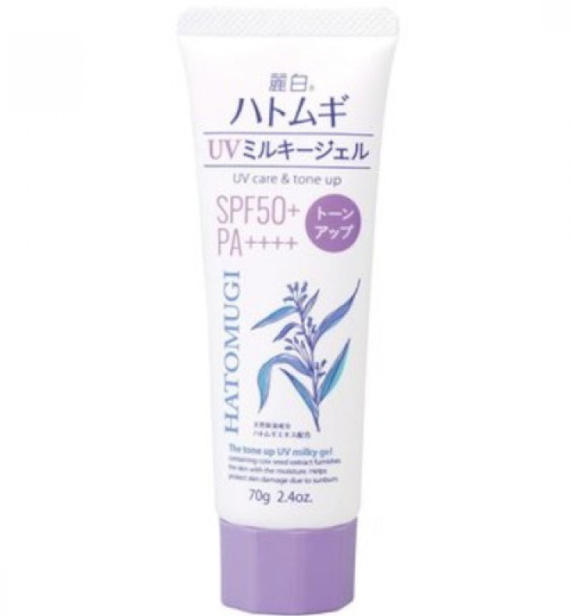 Kumano Cosme Reihaku Hatomugi UV Care & Tone Up The Tone Up UV Milky Gel Lavender SPF50+ Pa++++