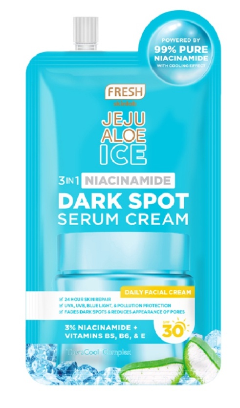 Fresh Skinlab Jeju Aloe Ice 3 In 1 Niacinamide Dark Spot Serum Cream SPF 30